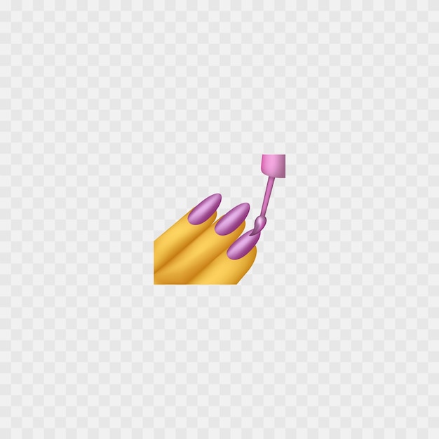 Vettore emoji per manicure bellissime unghie rosa isolate illustrazione vettoriale