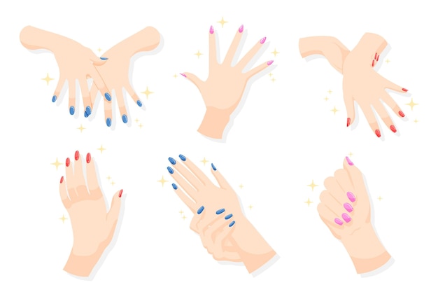 Vector manicure hand collection