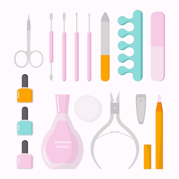 Vector manicure tools collection