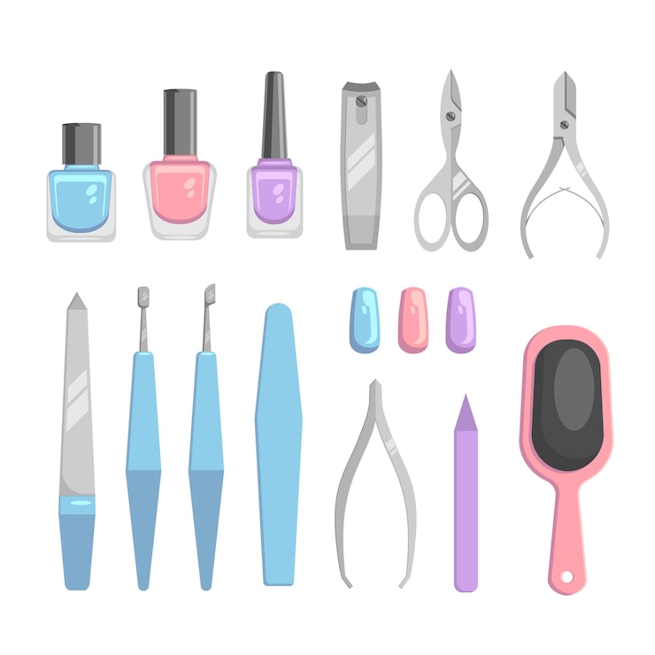 Vector manicure tools collection