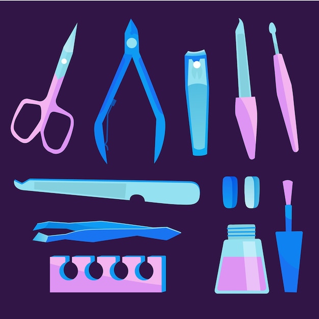 Vector manicure tools