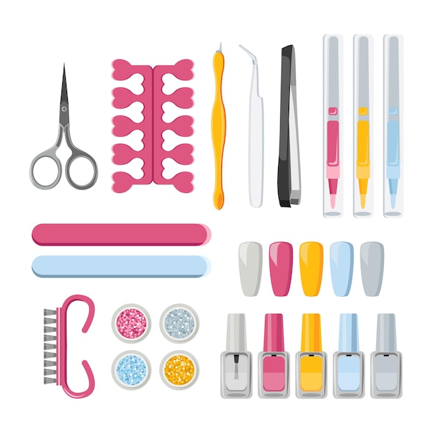 Vector manicure tools