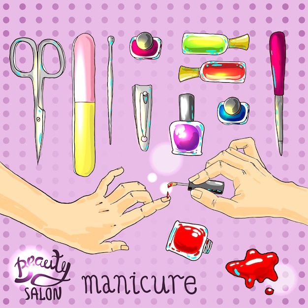 Vettore manicure