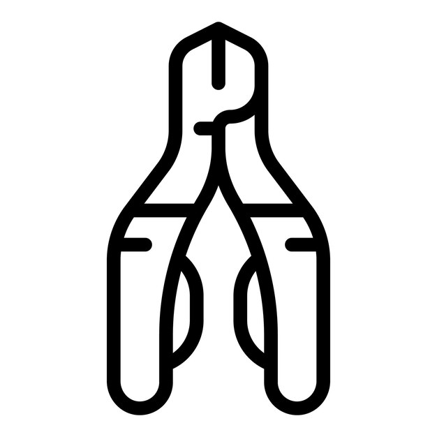 Vettore di contorno dell'icona delle forbici per manicure strumento di assistenza alle unghie