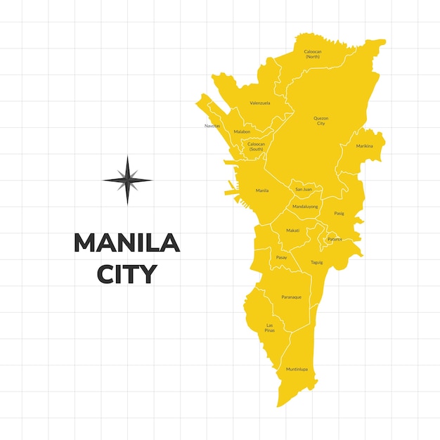 Manila stadskaart illustratie Kaart van de stad in de Filippijnen