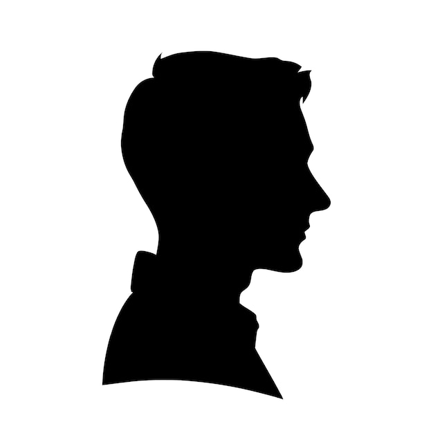 Mannelijk gezicht in profiel Silhouet van een mannelijk gezicht Icon van het gezicht van een man