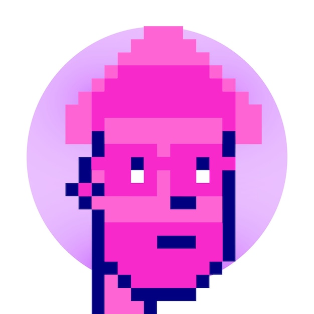 Mannelijk personage in pixelkunststijl