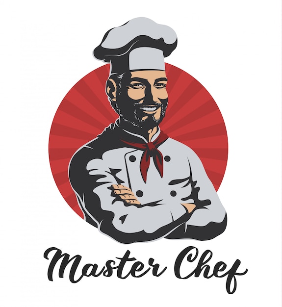 Vector mannelijke chef-kok voor logo-illustratie