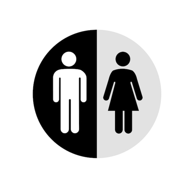 mannelijke en vrouwelijke pictogrammen symbool om mannelijk en vrouwelijk geslacht te onderscheiden Toilet pictogram vector set illustra