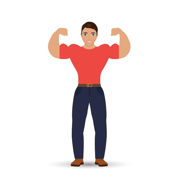 Mannen bodybuilder geïsoleerd op een witte achtergrond vector illustratie eps 10