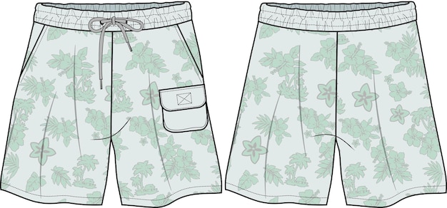 Vector mannen en jongens bodem draag shorts vector illustratie