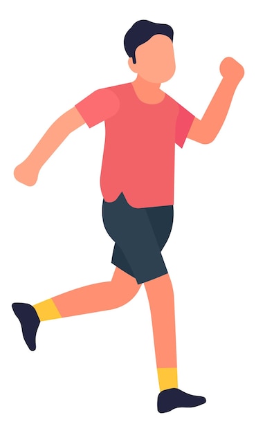 Mannen joggen. Lopende man in sportkleding training voor race. vector illustratie