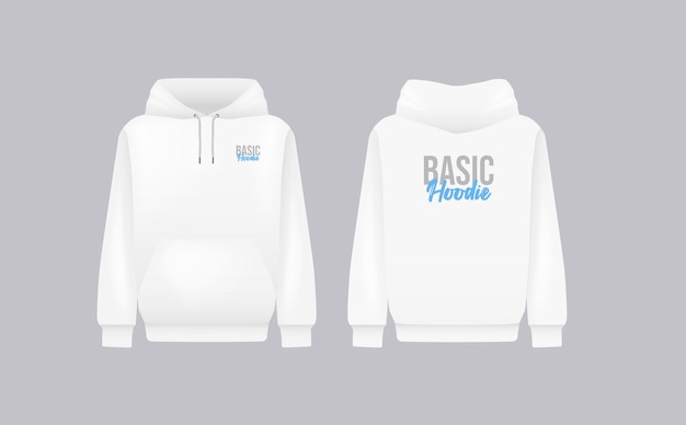 Mannen witte hoodie Realistische trui mockup Langmou hoodie sjabloon kleding