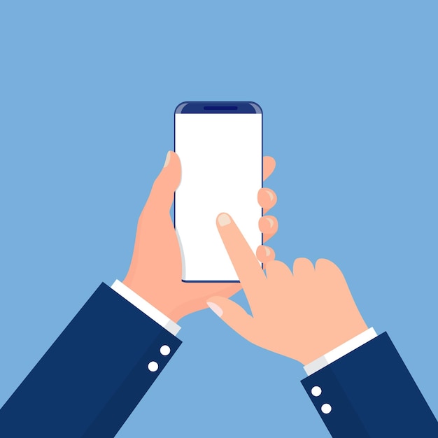 Mannenhand met telefoon