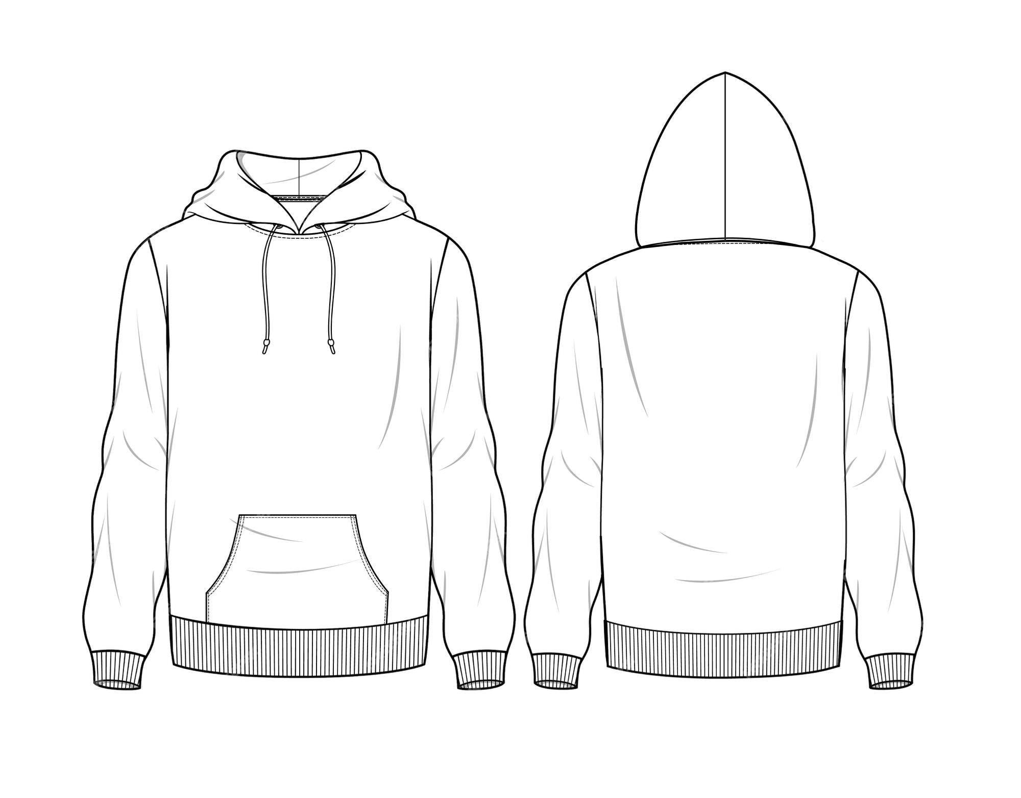 Premium Vector | Mans hoodie sketch template