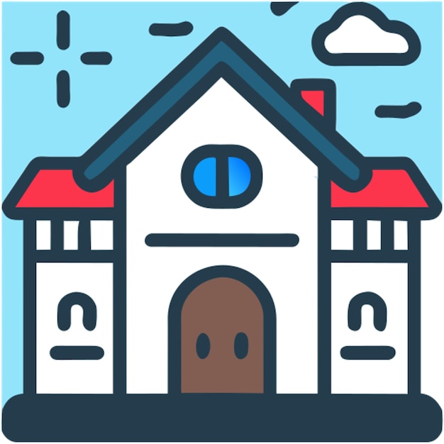 mansion icon colored outline