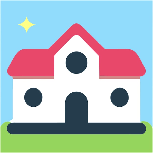 mansion icon colored shapes