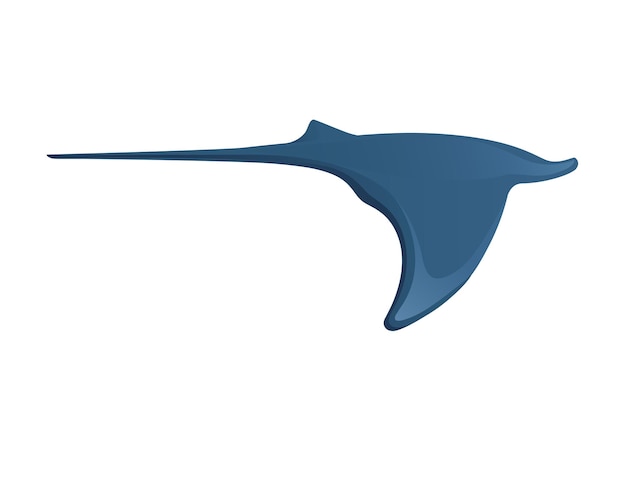 Vettore manta ray animale gigante subacqueo con ali semplice personaggio dei cartoni animati design piatto illustrazione vettoriale isolato su sfondo bianco