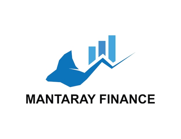 Vector mantaray met grafische balk financiering mantaray finance logo