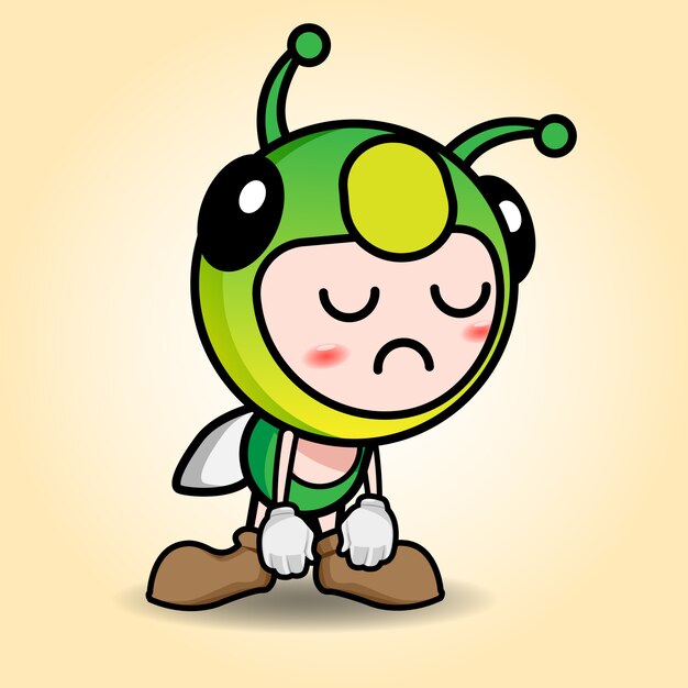 Mantis Cute Mascot Illustration