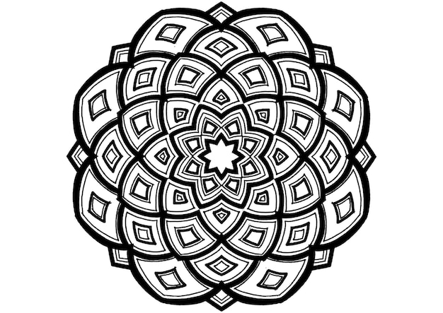 Mantra Mandala, de meditatiekunst voor volwassenen tot kleuren Tekenen met handen door kunst door oom 017