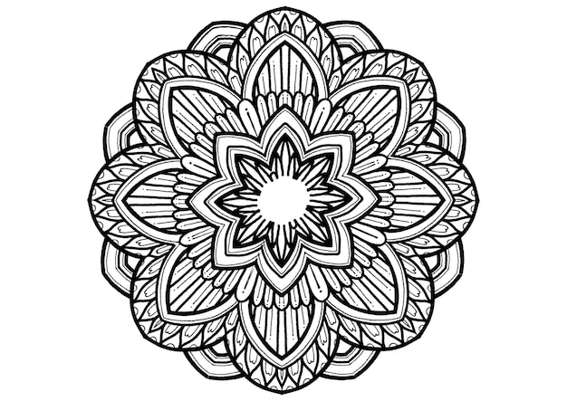 Mantra Mandala, The Meditation art for Adults to coloring Drawing with Hands By Art By Uncle 010