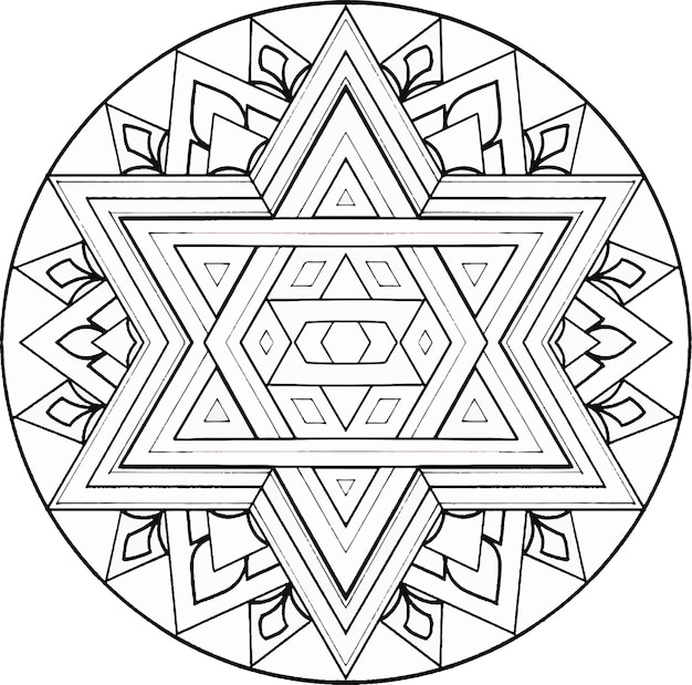 Mantra Mandala, The Meditation art for Adults to coloring Drawing with Hands By Art By Uncle 048