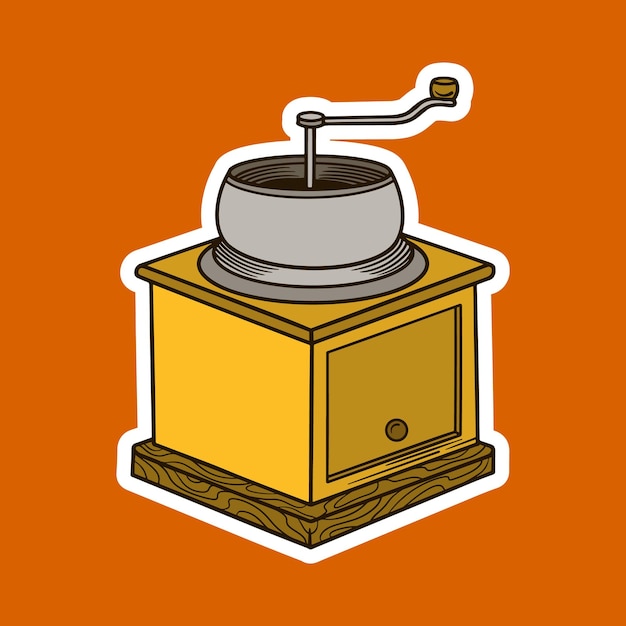 Vector manual coffee grinder vector illustration