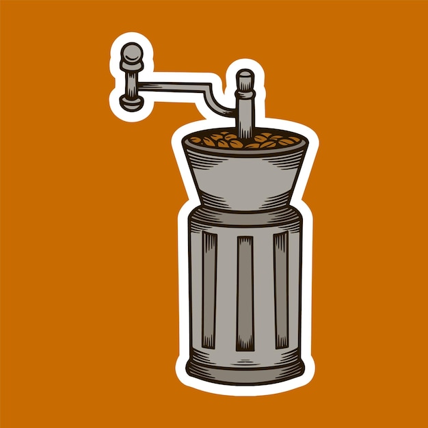 Manual Coffee Grinder Vector Illustration