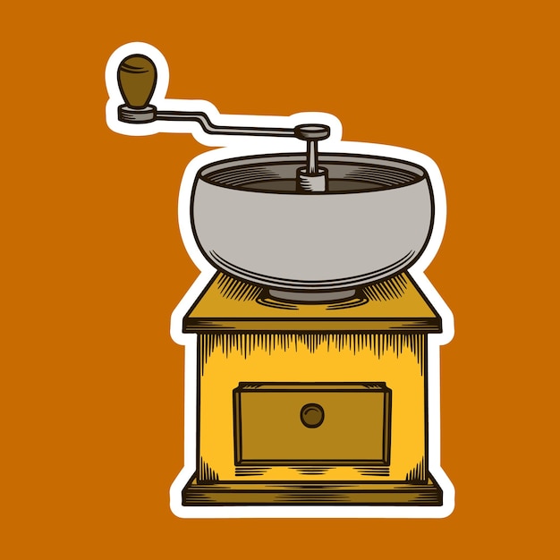 Vector manual coffee grinder vector illustration