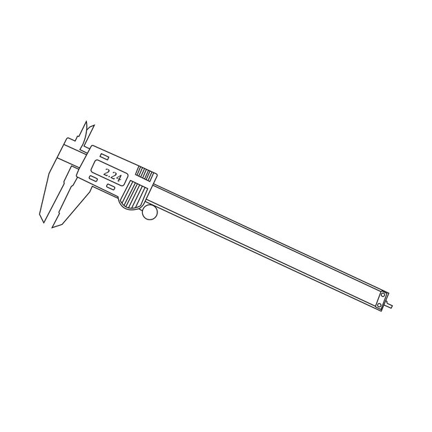 Manual and digital caliper icon