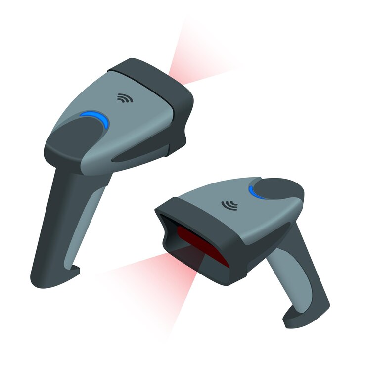 Vector the manual scanner of bar codes. flat 3d vector isometric illustration
