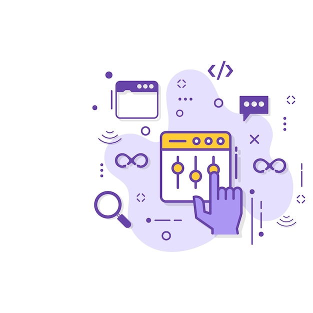 manual settings concept, website control panel options vector icon design, cloud computing