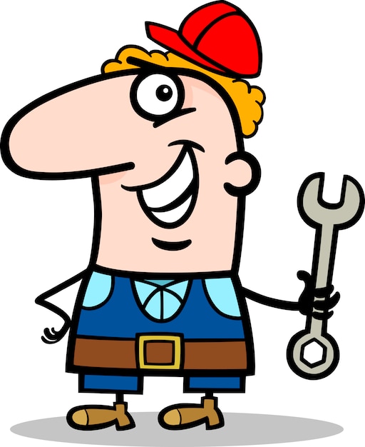 manual worker cartoon illustration