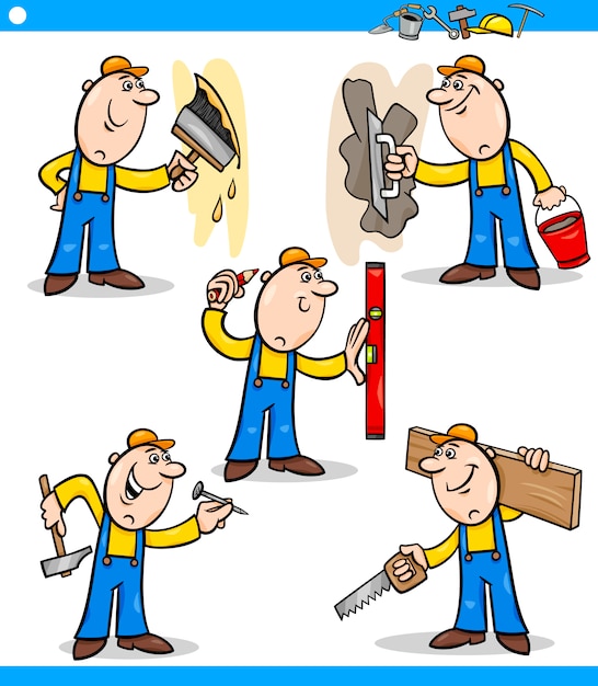 Manual workers or workmen characters set