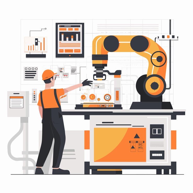 Vector manufacturing industry overview flat design illustration