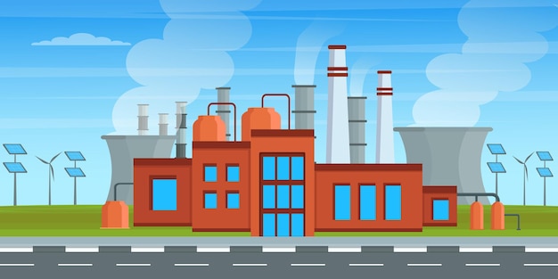 Vector manufacturing plant background design is visually perfect