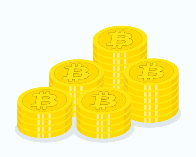 暗号通貨の多くのビットコイン コイン ベクトル図