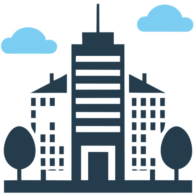 Vector many buildings icon