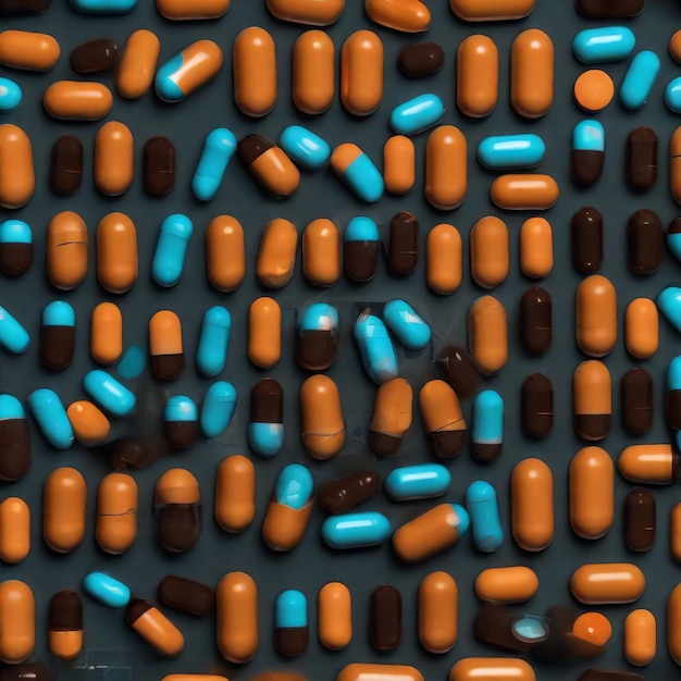 Vector many colorful pills on black background flat lay many colorful pills on black background fla