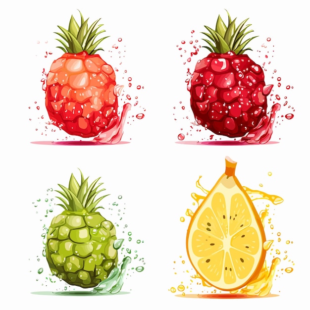 many_fresh_drops_on_different_colour_backgrounds