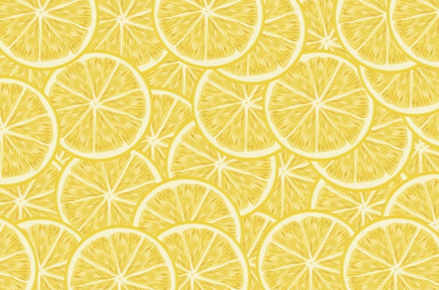 many slices of juicy beautiful lemon