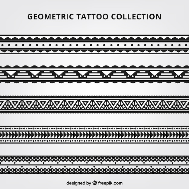 Vettore collezione geometrica tatuaggio maori