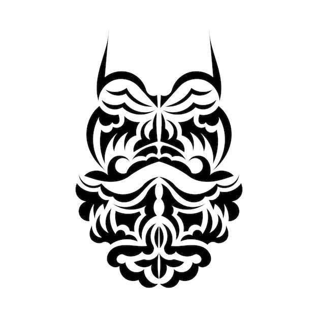 Maori mask Frightening masks in the local ornament of Polynesia Isolated Flat style Vector