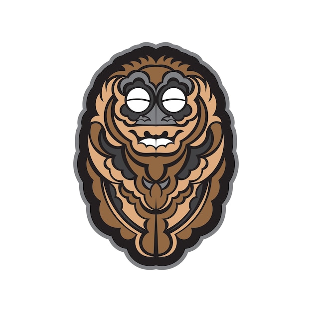 Maori masker print polynesisch masker samoa en hawaii patronen huisstijl vector illustratie