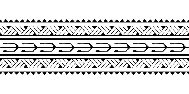 Vector maori polynesian tattoo bracelet tribal sleeve seamless pattern vector