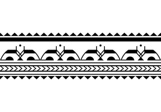 Vector maori polynesische tatoeage armband tribale mouw naadloos patroon vector