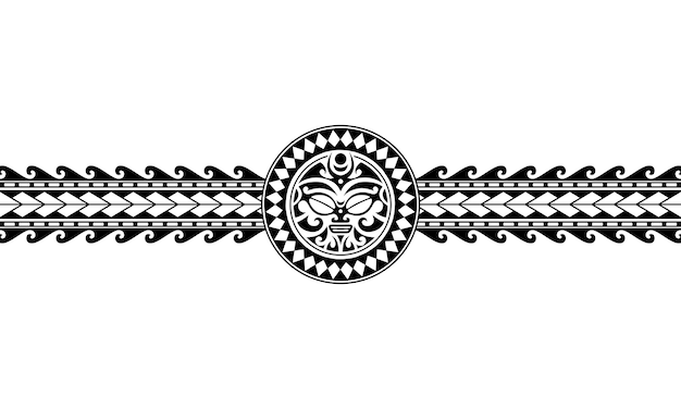 Maori Polynesische tatoeage grens tribal mouw patroon vector Samoaanse armband tatoeage voor arm of voet