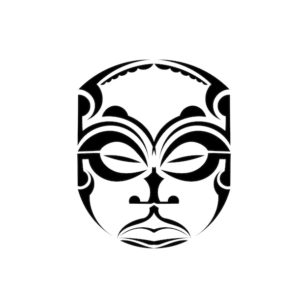 Maori traditional mask isolated on white background.