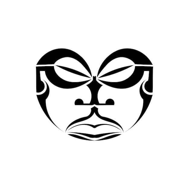 Maori traditioneel masker geïsoleerd op een witte achtergrond.